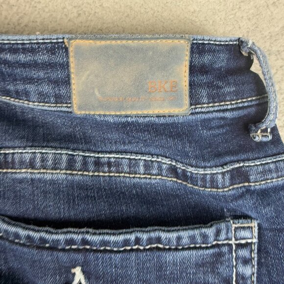 BKE Denim Jeans Womens 32 Blue Payton Bootcut Thick Stitch Flap Pockets Stretch - Picture 6 of 7